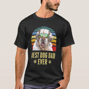 Camiseta Clumber Spaniel Mejor Perro Papá Retro Sunset