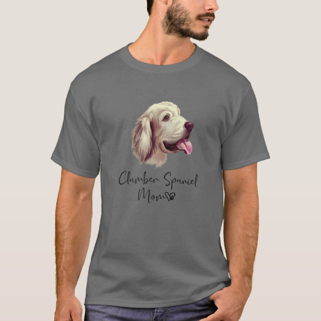 Camiseta Clumber Spaniel Mom Cupy Perro Propietario Clumber (Anverso)