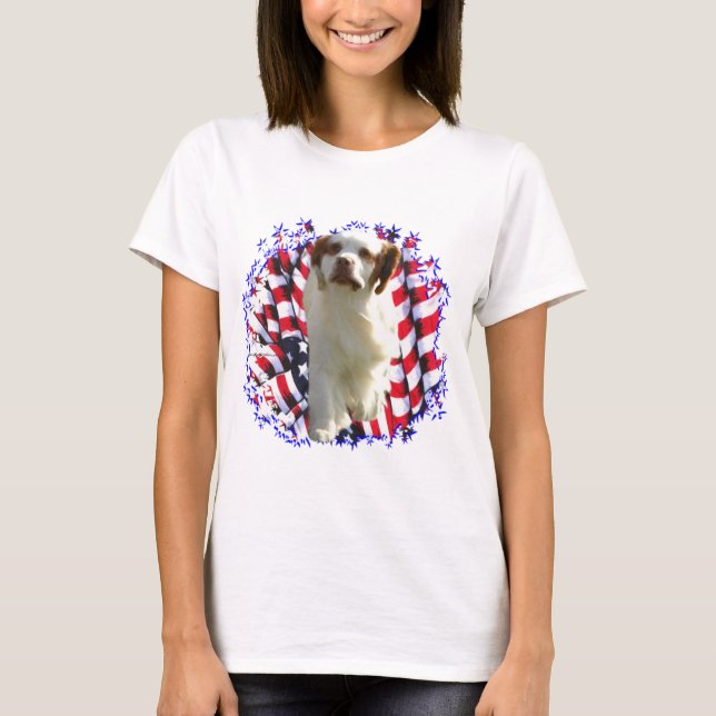 Camiseta Clumber Spaniel Patriot (Anverso)