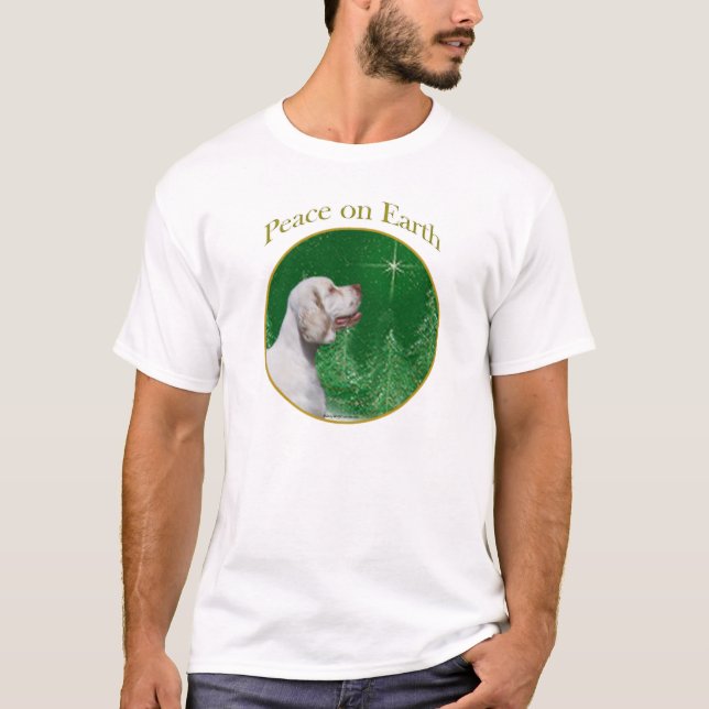 Camiseta Clumber Spaniel Peace (Anverso)