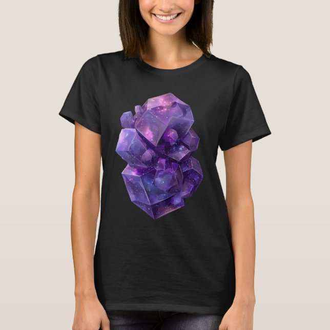 Camiseta Clúster de cristal cósmico en rosa nebulosa (Anverso)