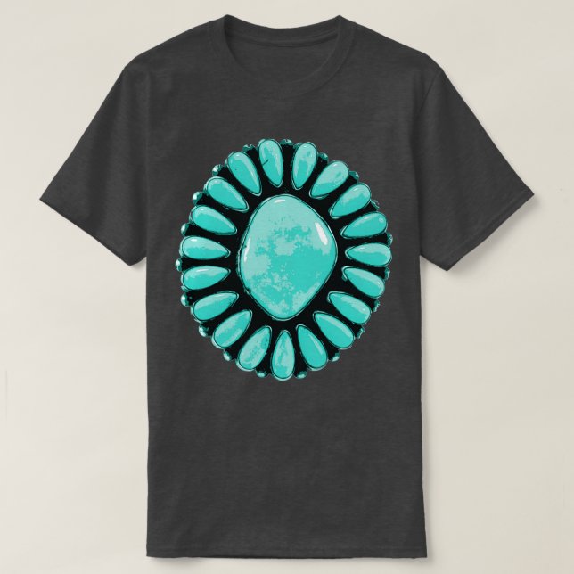 Camiseta Clúster de joyas turquesa inspirado en los nativos (Diseño del anverso)