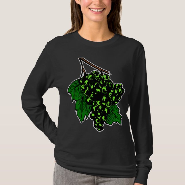 Camiseta Clúster de uvas de uvas de uva verde (Anverso)