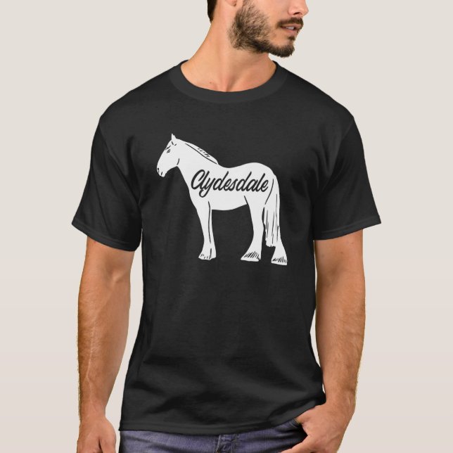Camiseta Clydesdale Draft Horse Pun Horseback Riding (Anverso)