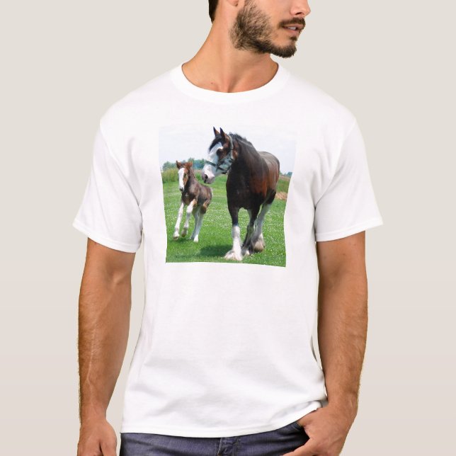 Camiseta Clydesdale y potra (Anverso)