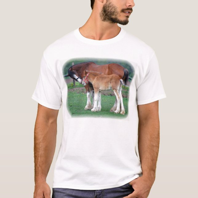 Camiseta Clydesdale y potro (Anverso)