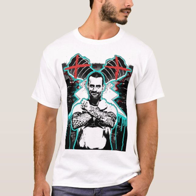 Camiseta Cm Punk T-ShirtCM PUNK ''X'' (BADART) (Anverso)