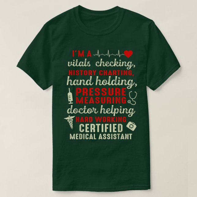 Camiseta CMA Certified Medical Assistant Chart Assisting  (Diseño del anverso)