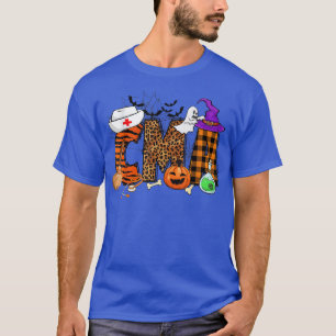 Camiseta CMA Cute Ghost and Pumpkin Hal retro Leopardo plai
