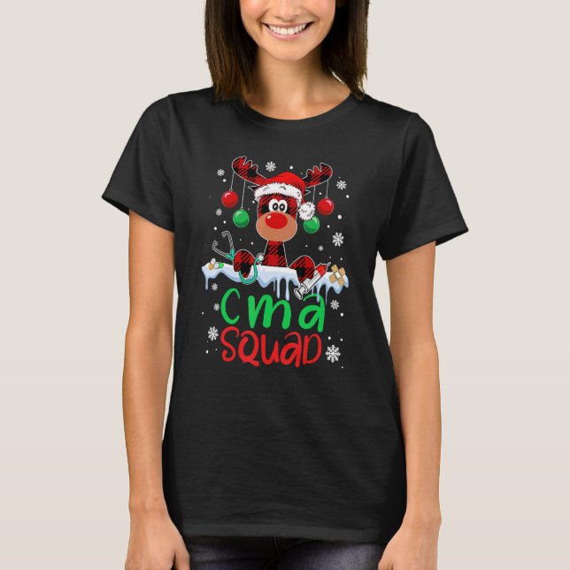 Camiseta CMA Squad Christmas Reindeer Stethoscope Matching  (Anverso)