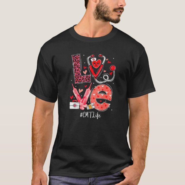Camiseta Cmt Nurse Life Love Heart Stethoscope Rn Nurse Mom (Anverso)