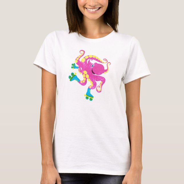 Camiseta CMYK - Pulpo de Rollerskate (Anverso)