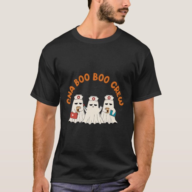 Camiseta Cna Boo Boo Crew Enfermera Retro Funny Fantasma Ha (Anverso)