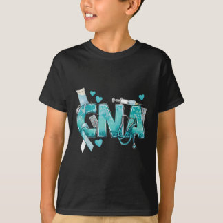 Camiseta Cna Cardiopatía Estetioscopio Cinta Verde azulada