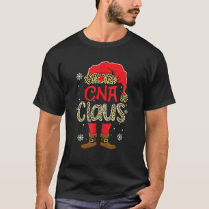 Camiseta Cna Claus Navidad Santa Claus Leopardo Enfermera