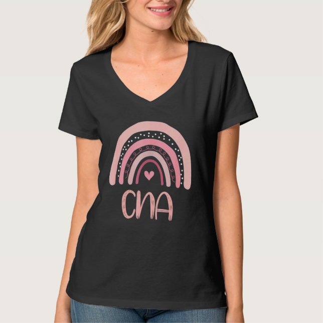 Camiseta Cna Cute Boho Pink Rainbow Certified Assis (Anverso)