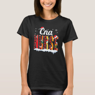 Camiseta Cna Enfermera Navidad Cuadrillé Rojo Imprimir Rn E