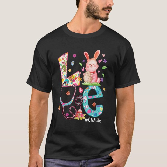 Camiseta Cna Enfermera Vida Stethoscope Scrub Día de Pascua (Anverso)