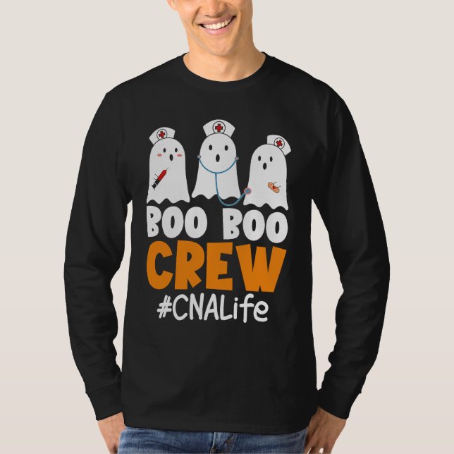Camiseta CNA Life Boo Boo Crew Nurse Ghost Halloween Costum (Anverso)