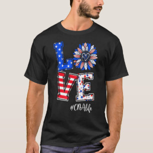 Camiseta Cna Life Love Happy July 4 Day Flag Fir