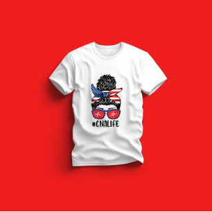 Camiseta CNA Life Messy Bun CnaLife - Regalo para enfermera