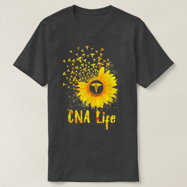 Camiseta CNA Life Sunflower Cute Nurs (Diseño del anverso)