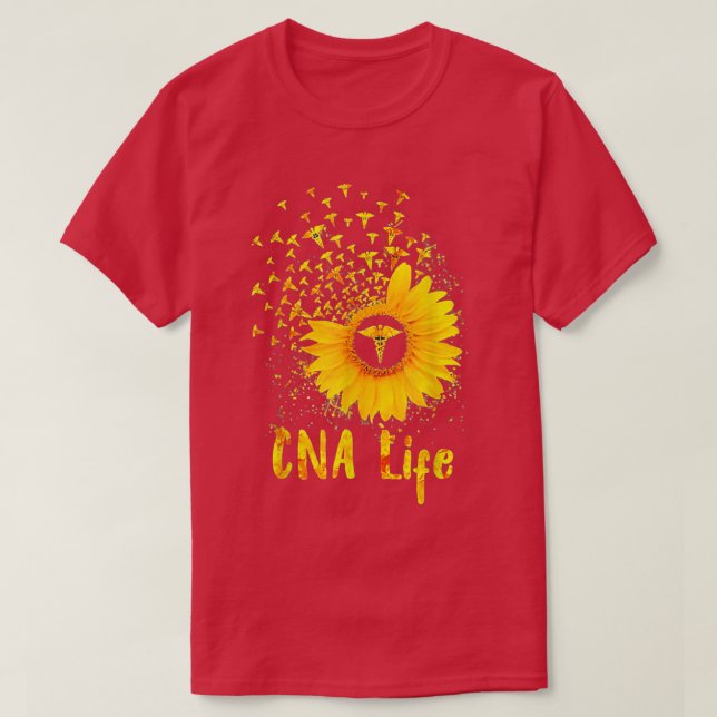 Camiseta CNA Life Sunflower Cute Nurs  (Diseño del anverso)
