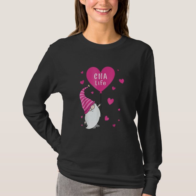 Camiseta Cna Life Valentine Gnome Nurse Valentines Day (Anverso)