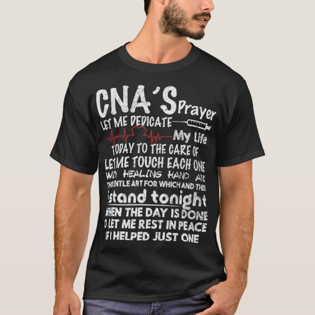 Camiseta CNAs Orando CNA por enfermera de CNA (Anverso)