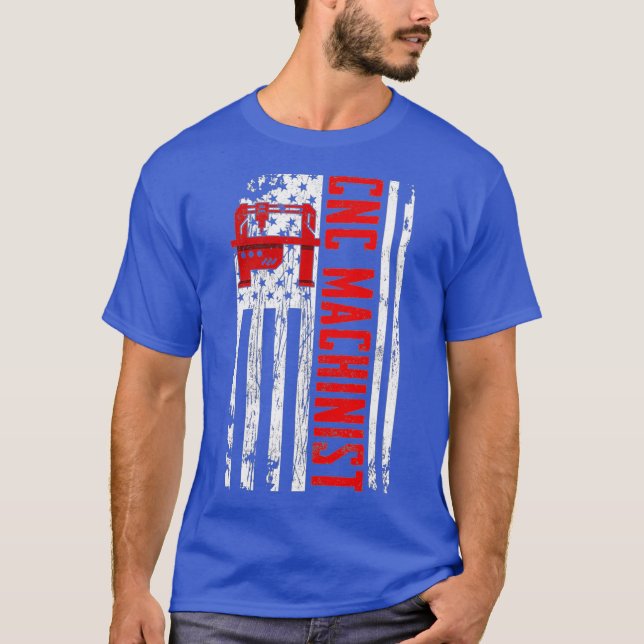 Camiseta CNC Machinist American Flag (Anverso)