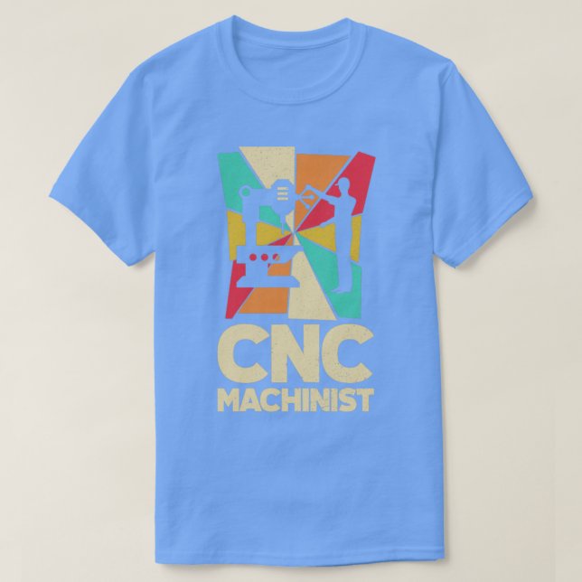 Camiseta Cnc Machinist Metalworker Machining Silhouettes (Diseño del anverso)