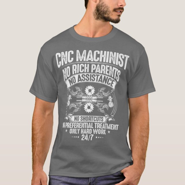 Camiseta CNC Operador trabajo duro CNC Machinist Premium (Anverso)