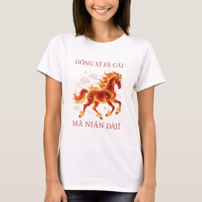 Camiseta CNY Fire Horse Women White (Anverso)