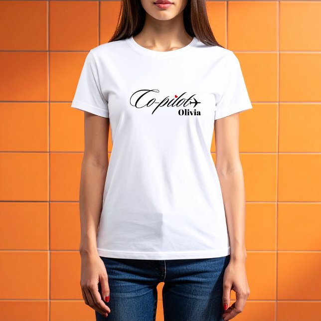 Camiseta Co-Pilot Airplane Couple Matching Simple Custom (Subido por el creador)