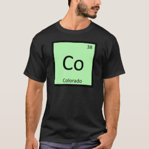 Camiseta Co - Tabla periódica de química del estado de Colo