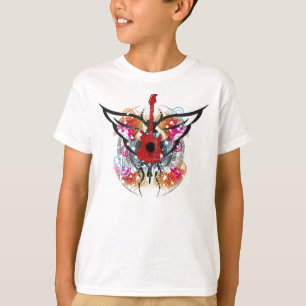 Camiseta coa alas de la guitarra