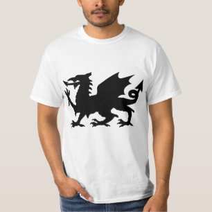 Camiseta coa alas negro de la silueta del dragón
