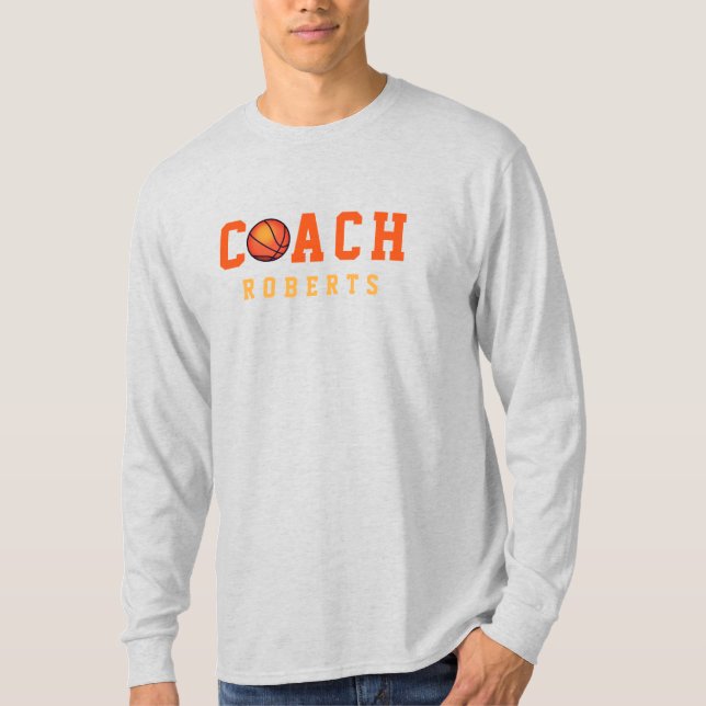 Camiseta 🏀 COACH de baloncesto [nombre personalizado] (Anverso)