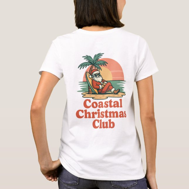 Camiseta Coastal Christmas Club Print | Relaxed Beach Santa (Reverso)