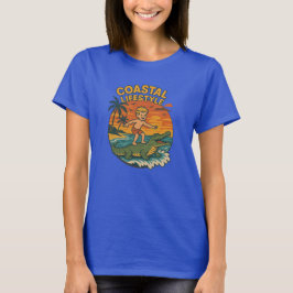 Camiseta Coastal Lifestyle Gator Surfing - Retro Surf Beach