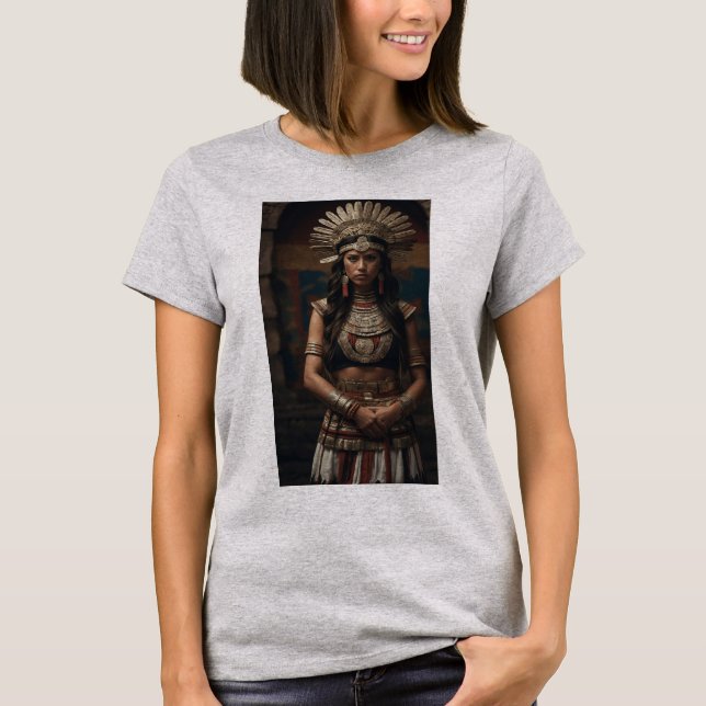 Camiseta Coatlicue de la diosa terrestre azteca - Vida y mu (Anverso)