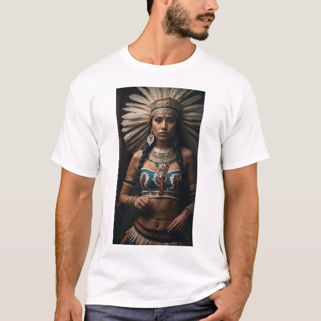 Camiseta Coatlicue - Diosa en mitología azteca mexicana (Anverso)