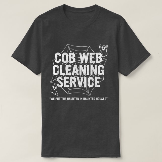 Camiseta Cob Servicio de Limpieza Web Aparato Día de Hallow (Diseño del anverso)