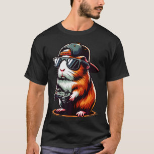 Camiseta Cobaya genial jugando videojuegos. Gamer divertido
