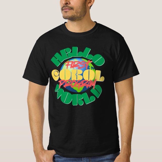 Camiseta Cobol Programming's Hello World First Program (Anverso)