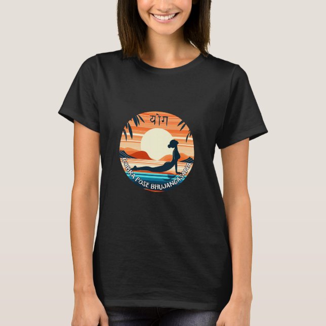 Camiseta Cobra Pose - Bhujangasana I Yoga Sunset Graphic (Anverso)