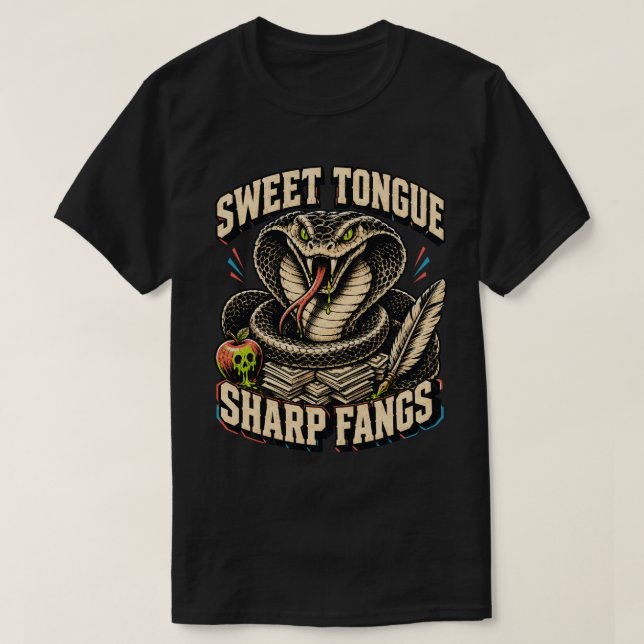Camiseta Cobra Sweet Tongue Sharp Fangs (Diseño del anverso)