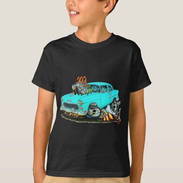 Camiseta Coche 1955 de la turquesa de Chevy 150-210 (Anverso)