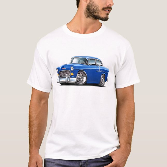 Camiseta Coche 1955 del azul de Chevy Belair (Anverso)