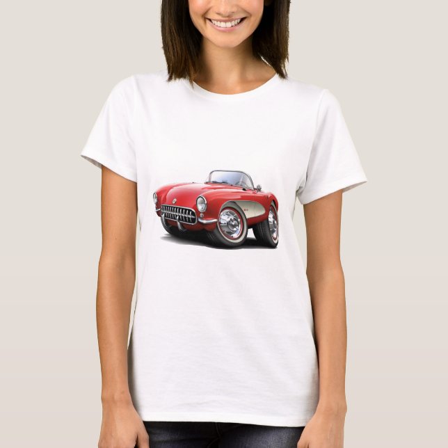 Camiseta Coche 1956-57 del rojo del Corvette (Anverso)
